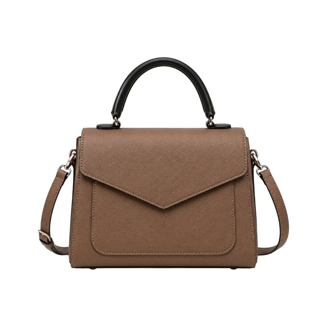 Veyrona Tavelle Brown Satchel Handbag