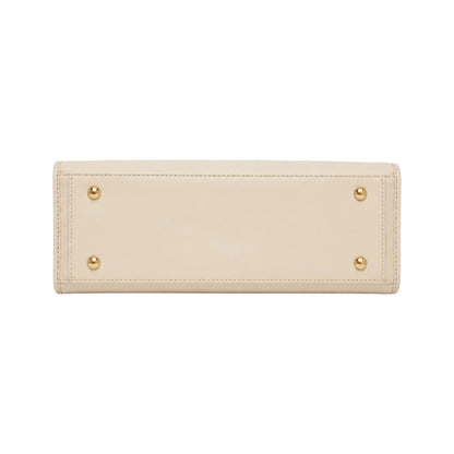 Veyrona Beige Quilted Satchel Handbag