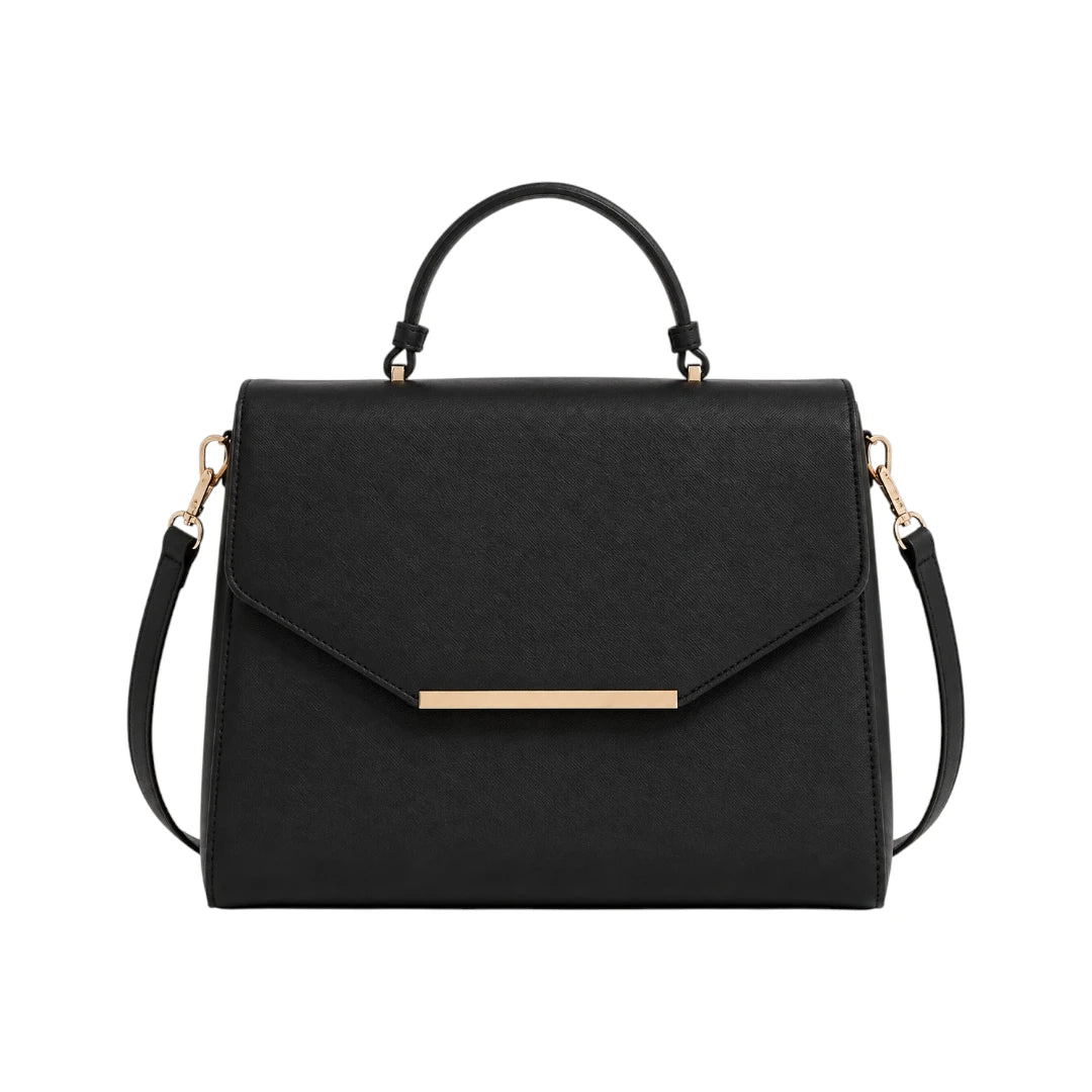 Veyrona Black Grace Structured Satchel Handbag