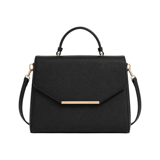 Veyrona Black Grace Structured Satchel Handbag