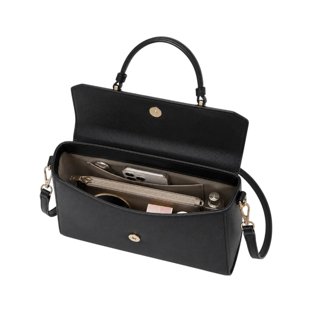 Veyrona Black Grace Structured Satchel Handbag