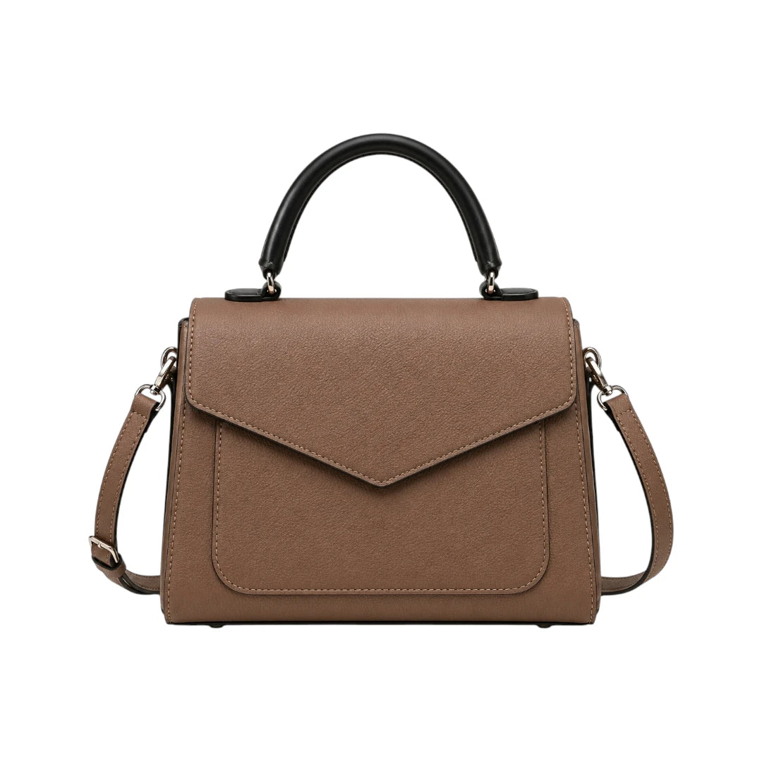 Veyrona Tavelle Brown Satchel Handbag