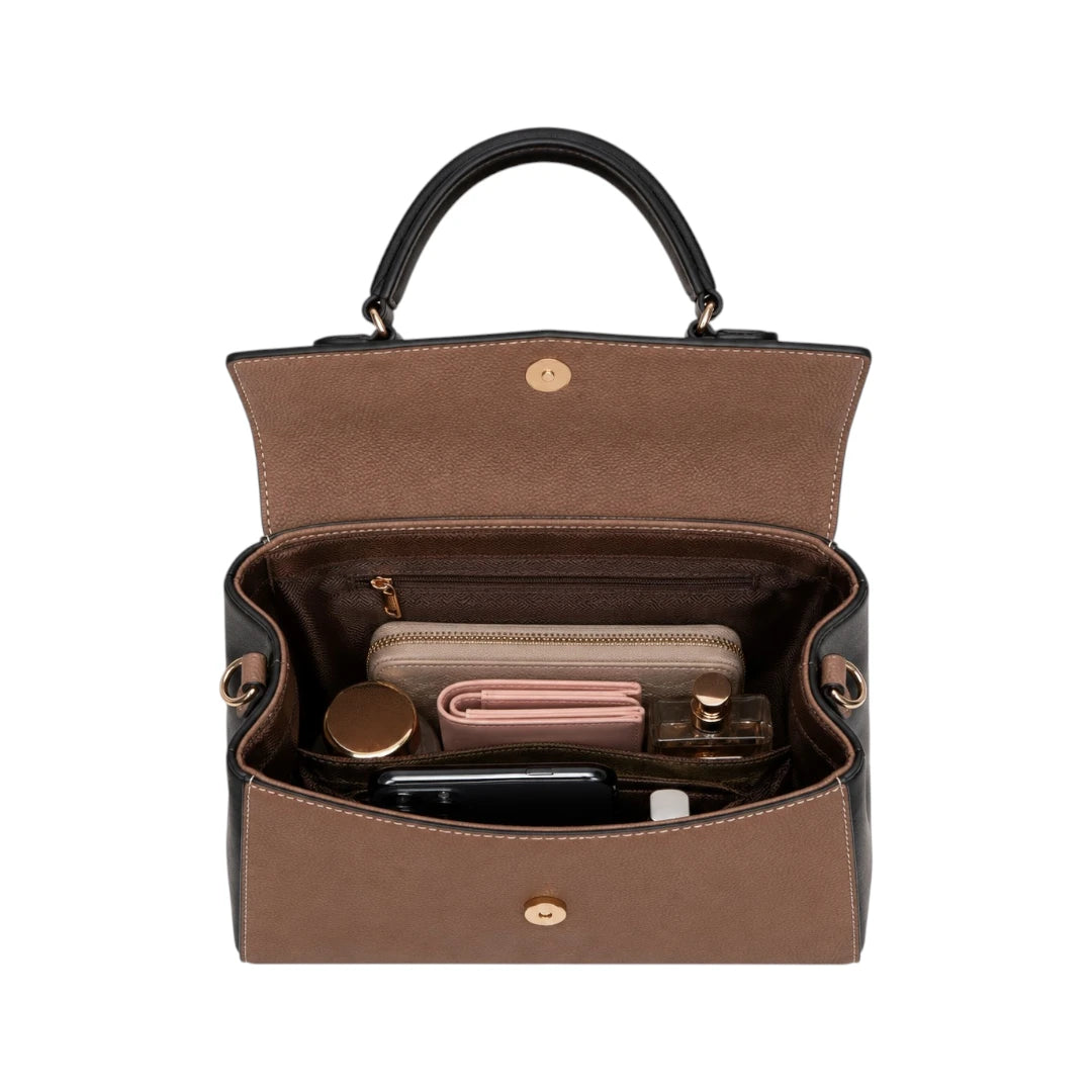 Veyrona Tavelle Brown Satchel Handbag