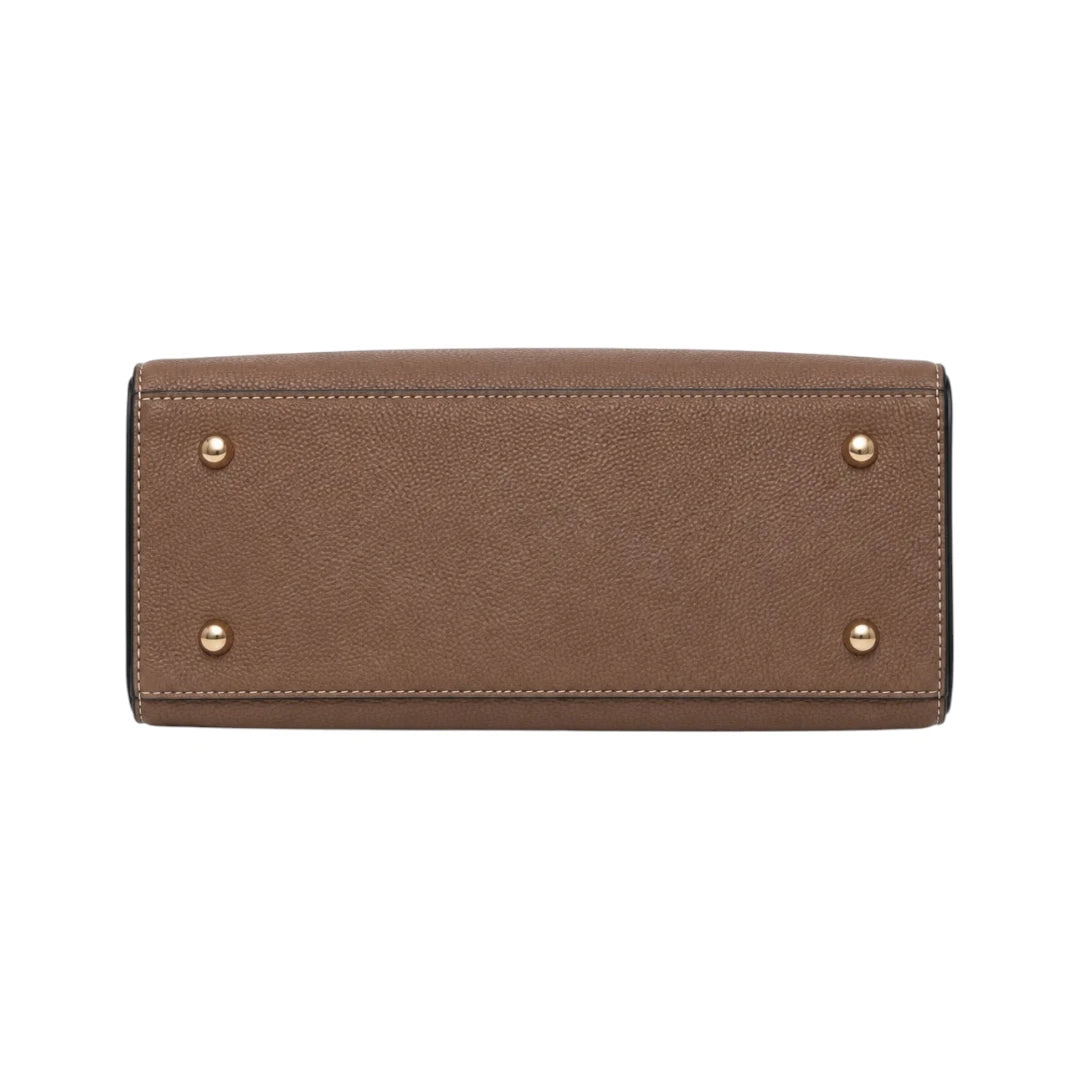 Veyrona Tavelle Brown Satchel Handbag